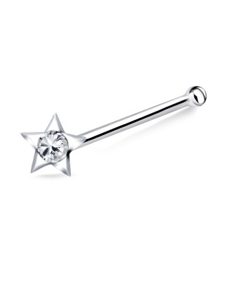 Stone in Star Silver Bone Nose Stud NSKD-700